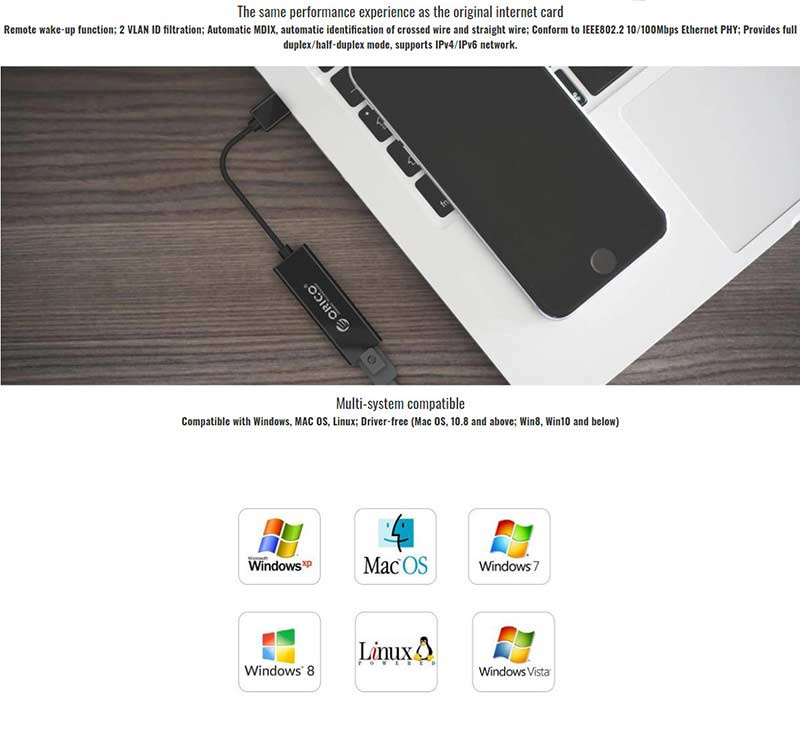 ORICO USB To Ethernet UTJ-U2