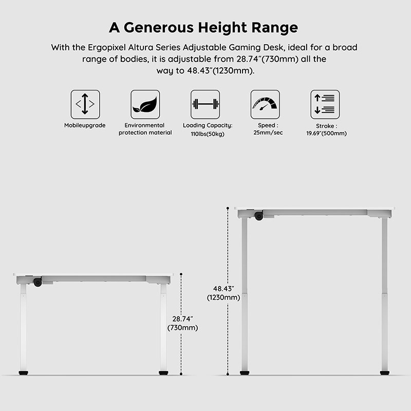 ERGOPIXEL ADJUSTABLE DESK EP-GD0006