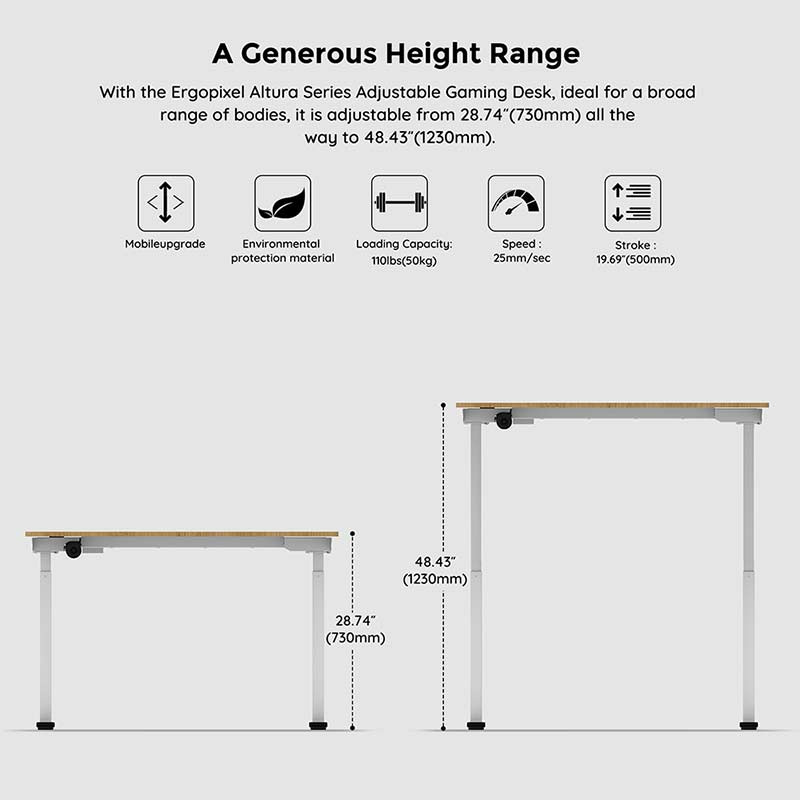 ERGOPIXEL ADJUSTABLE DESK EP-GD0008