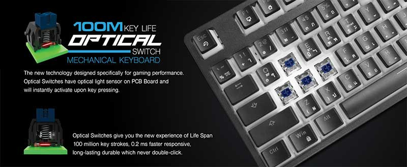 SIGNO E-Sport คีย์บอร์ดเกม KB-751 Blue Switch