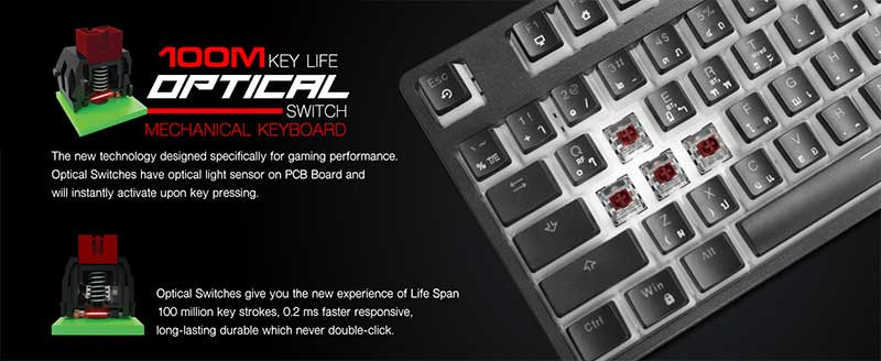 SIGNO E-Sport คีย์บอร์ดเกม KB-751 Red Switch