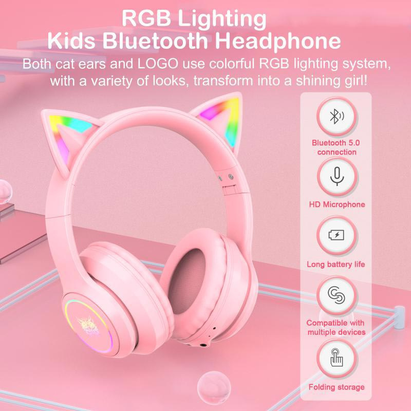 Onikuma หูฟังเกม B90 RGB Cat Ear