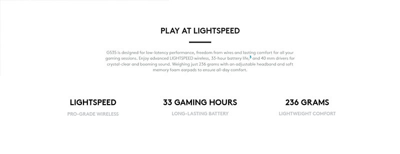 Logitech หูฟังเกมไร้สาย G535 Lightspeed