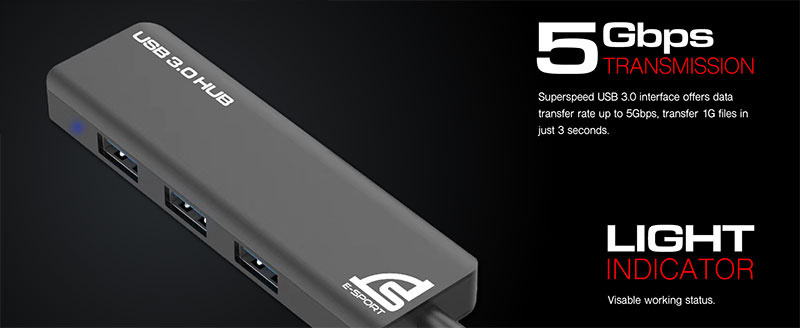 SIGNO E-Sport อุปกรณ์ขยายพอร์ท USB รุ่น HB-301