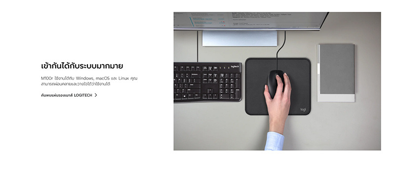 Logitech เม้าส์ M100r