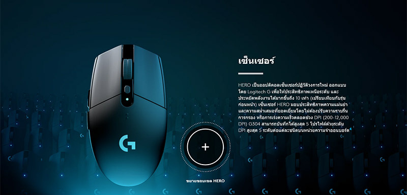 Logitech เม้าส์เกมไร้สาย G304