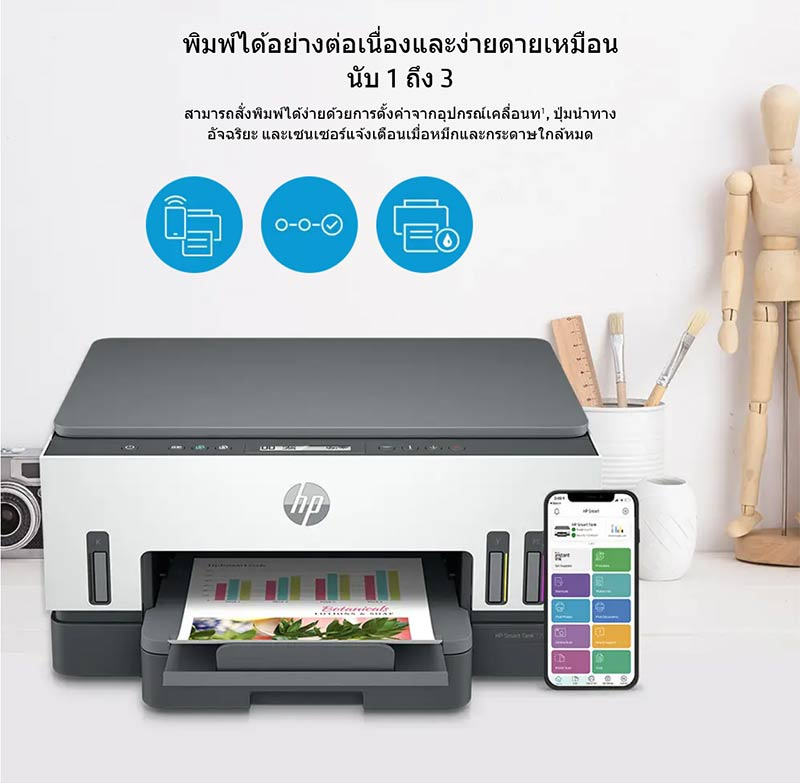 HP เครื่องพิมพ์ Smart Tank 720 All in One