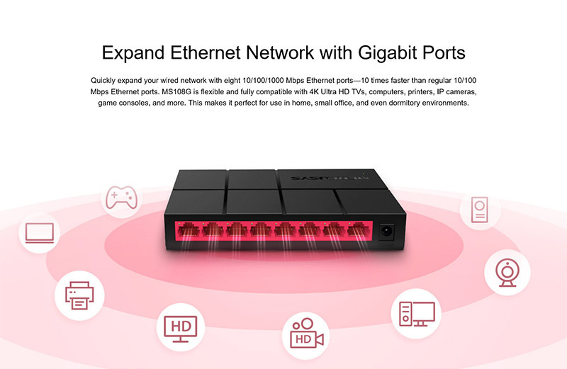 Mercusys ฮับสวิตช์ MS108G