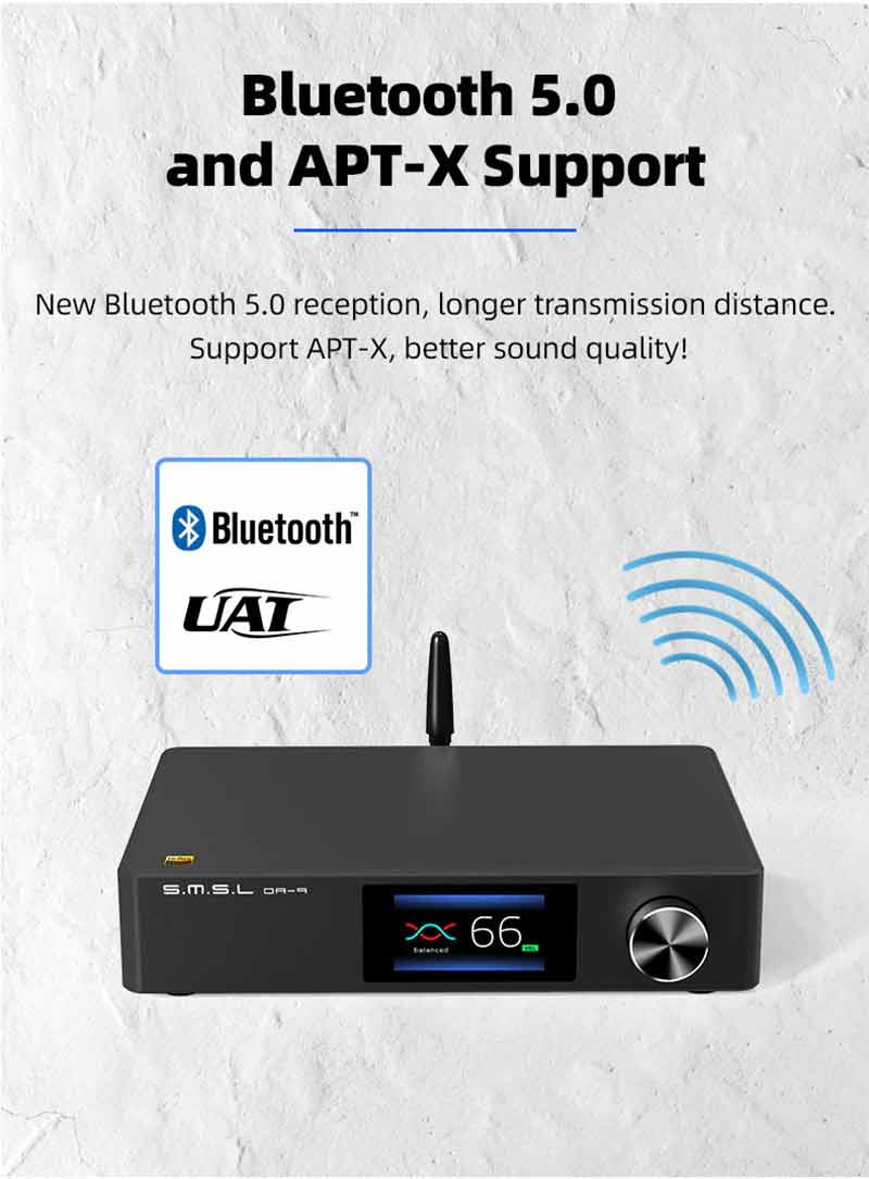 SMSL แอมป์ตั้งโต๊ะระดับ Hi-Res รองรับ Bluetooth5.0 รุ่น DA-9 