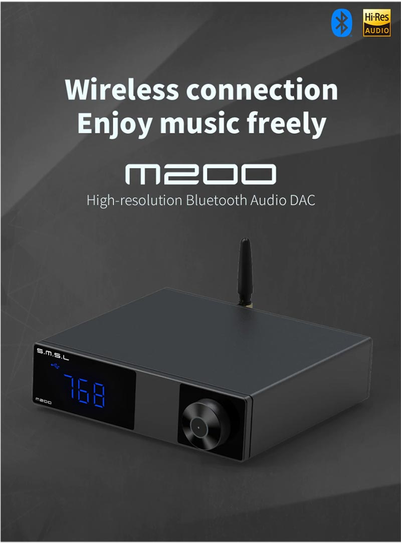 SMSL ตัวแปลงสัญญาณ Wireless DAC ตั้งโต๊ะระดับ Hi-Res รองรับ LDAC UAT รุ่น M200 