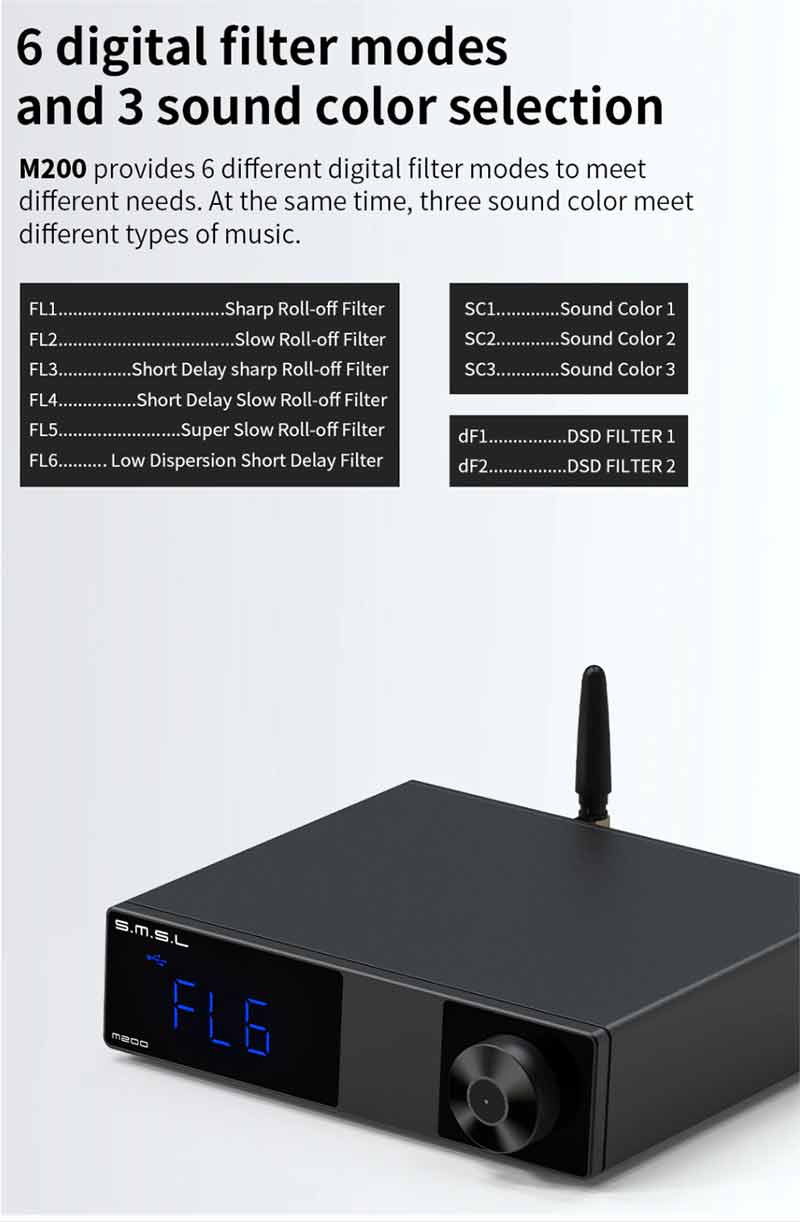 SMSL ตัวแปลงสัญญาณ Wireless DAC ตั้งโต๊ะระดับ Hi-Res รองรับ LDAC UAT รุ่น M200 