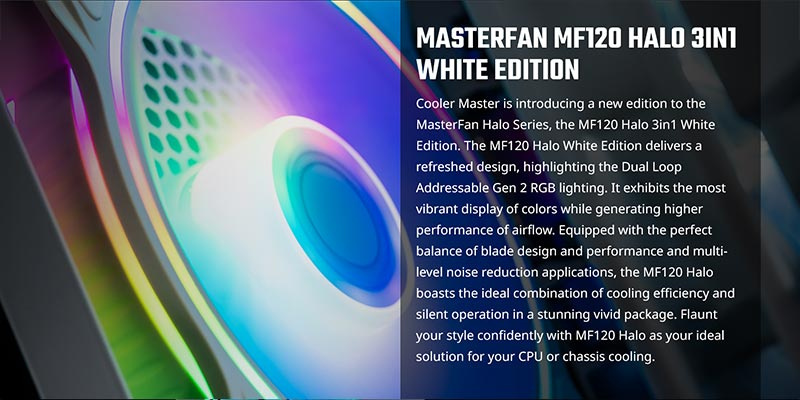 Cooler Master พัดลมติดเคส MasterFan MF120 Halo 3in1 ARGB