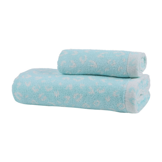 Behome ชุดผ้าขนหนูรุ่นพาสเทล ลายเสือ สีฟ้า (Baby Blue) Behome ชุดผ้าขนหนูรุ่นพาสเทล ลายเสือ สีฟ้า (Baby Blue)