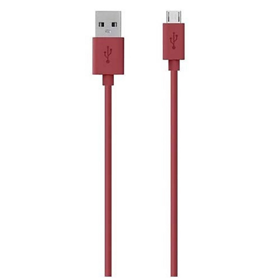 Belkin สาย Cable รุ่น USB-A to Micro USB-B Cable Sync and Charge Cable 1.2 Meter/4 Feet Red Belkin สาย Cable รุ่น USB-A to Micro USB-B Cable Sync and Charge Cable 1.2 Meter/4 Feet Red