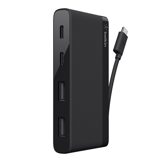 Belkin รุ่น F4U090btBLK 3.1 USB-C Travel Hub without Power Supply Unit Black Belkin รุ่น F4U090btBLK 3.1 USB-C Travel Hub without Power Supply Unit Black