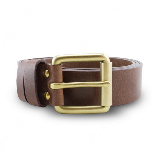 Brown Stone เข็มขัดหนังแท้รุ่น  Milano Tan Belt Solid Brass Roller Buckle