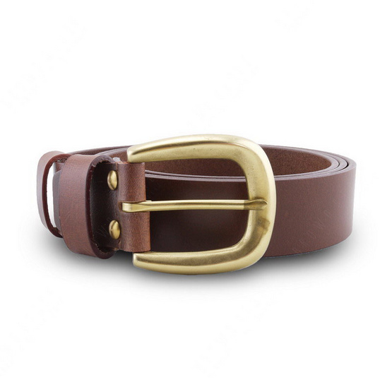 Brown Stone เข็มขัดหนังแท้รุ่น Milano Tan Narrow Belt Solid Brass Horseshoe Buckle Brown Stone เข็มขัดหนังแท้รุ่น Milano Tan Narrow Belt Solid Brass Horseshoe Buckle
