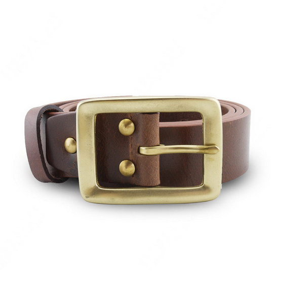 Brown Stone เข็มขัดหนังแท้รุ่น Milano Tan Narrow Belt Solid Brass Rectangle Buckle Brown Stone เข็มขัดหนังแท้รุ่น Milano Tan Narrow Belt Solid Brass Rectangle Buckle