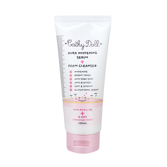 Cathy Doll Aura Whitening Serum Foam Cleanser 100ml. Cathy Doll Aura Whitening Serum Foam Cleanser 100ml.