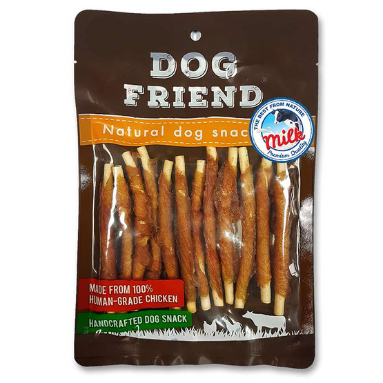 DOG FRIEND หูวัวนิ่มสไลด์ รสไก่ย่าง 150 กรัม x 2 แพ็ค