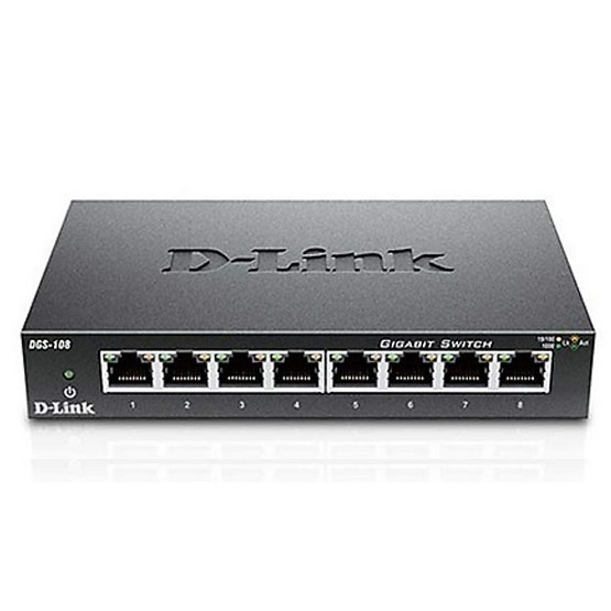 D-Link 8-port Unmanaged Gigabit Switch Metal (DGS-108) D-Link 8-port Unmanaged Gigabit Switch Metal (DGS-108)