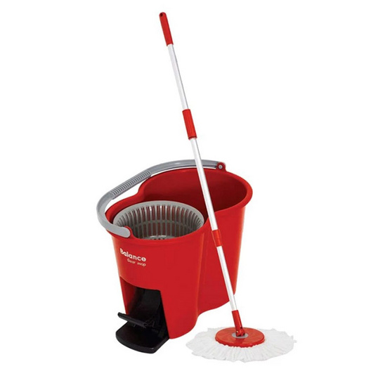 FAMILY BALANCE GEAR MOP ชุดม็อบถูพื้น รุ่น BM-01G (มีที่เหยียบ) สีแดง FAMILY BALANCE GEAR MOP ชุดม็อบถูพื้น รุ่น BM-01G (มีที่เหยียบ) สีแดง