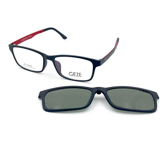 GEZE กรอบแว่นสายตา รุ่น TJ007-C2 พร้อม Clip-On เลนส์ Polarized GEZE กรอบแว่นสายตา รุ่น TJ007-C2 พร้อม Clip-On เลนส์ Polarized