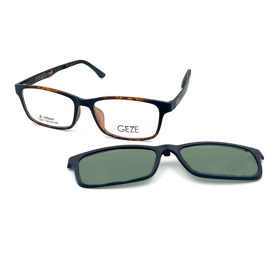 GEZE กรอบแว่นสายตา รุ่น TJ007-C4 พร้อม Clip-On เลนส์ Polarized GEZE กรอบแว่นสายตา รุ่น TJ007-C4 พร้อม Clip-On เลนส์ Polarized