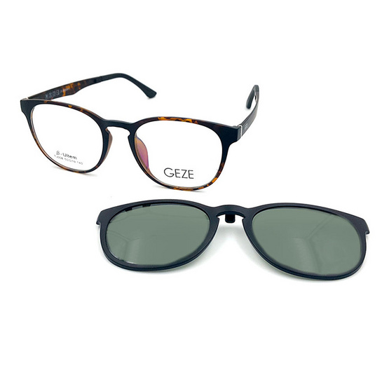 GEZE กรอบแว่นสายตา รุ่น TJ008-C2 พร้อม Clip-On เลนส์ Polarized GEZE กรอบแว่นสายตา รุ่น TJ008-C2 พร้อม Clip-On เลนส์ Polarized