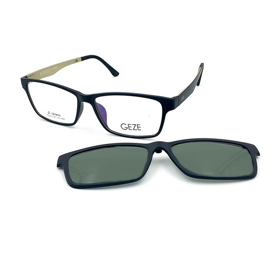 GEZE กรอบแว่นสายตา รุ่น TJ010-C3 พร้อม Clip-On เลนส์ Polarized GEZE กรอบแว่นสายตา รุ่น TJ010-C3 พร้อม Clip-On เลนส์ Polarized