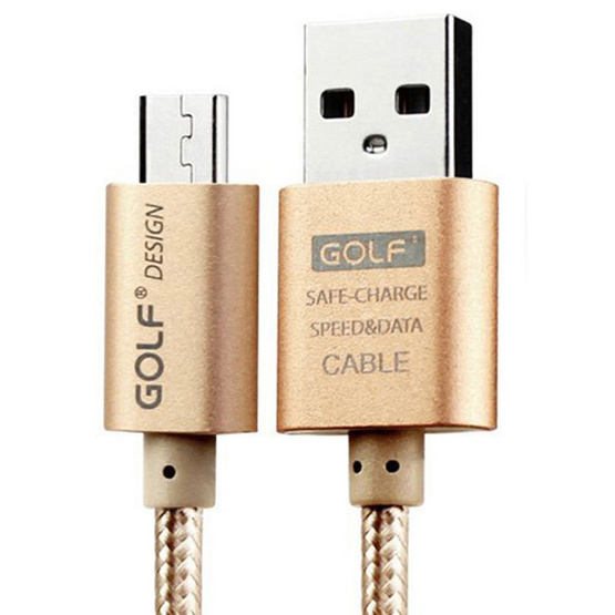 Golf สายชาร์จหัวโลหะ สายถัก Micro USB ความยาว 1 เมตร Golf สายชาร์จหัวโลหะ สายถัก Micro USB ความยาว 1 เมตร