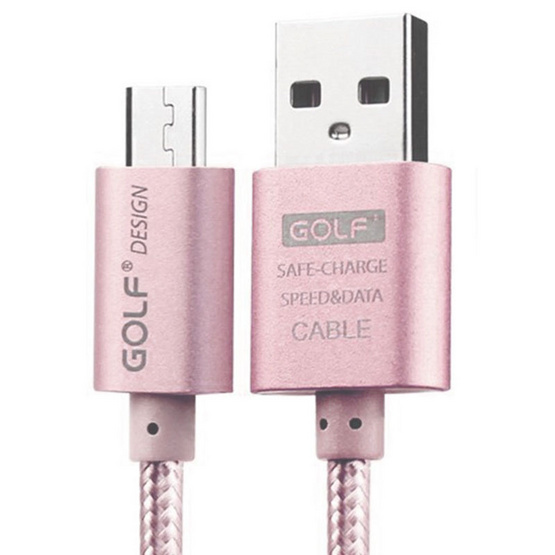 Golf สายชาร์จหัวโลหะ สายถัก Micro USB ความยาว 1 เมตร Golf สายชาร์จหัวโลหะ สายถัก Micro USB ความยาว 1 เมตร