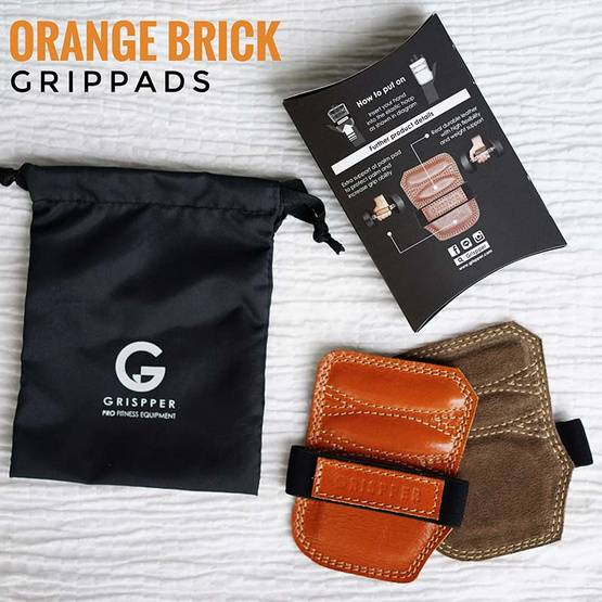 Grispper แผ่นรองฝ่ามือหนังแท้ สำหรับผู้หญิง ฟรีไซส์ สีส้ม Grispper แผ่นรองฝ่ามือหนังแท้ สำหรับผู้หญิง ฟรีไซส์ สีส้ม