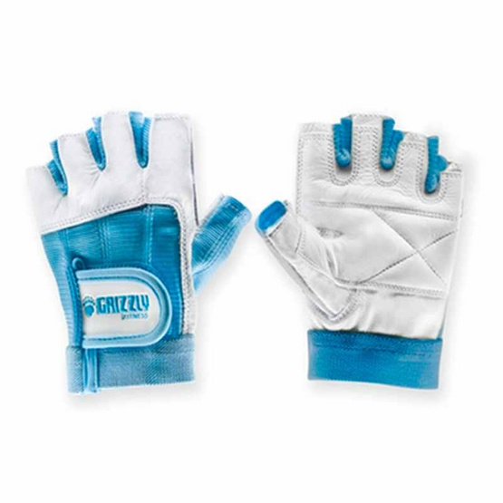 Grizzly Fitness WOMEN PAWS BLUE ถุงมือหนังแท้ สีฟ้า size L