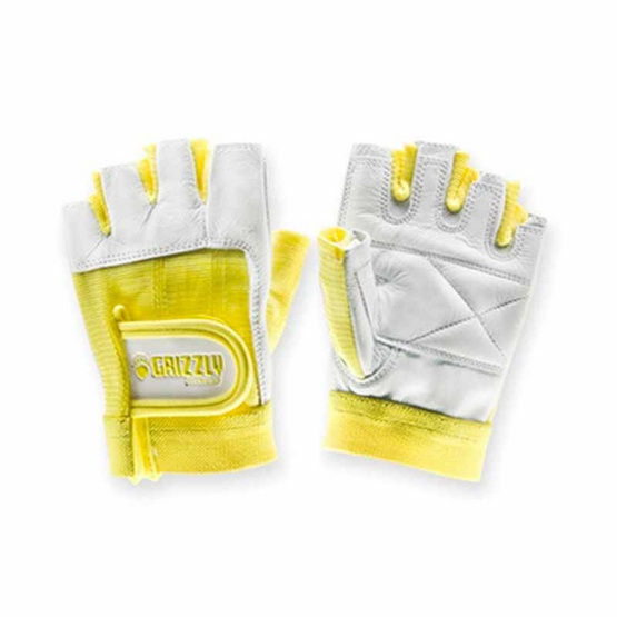 Grizzly Fitness WOMEN PAWS YELLOW ถุงมือหนังแท้ สีเหลือง size L