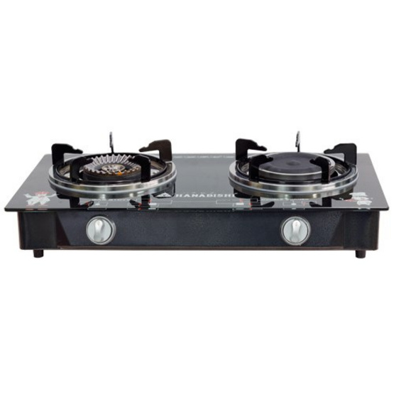 HANABISHI เตาแก๊สหัวคู่ หน้าเตากระจก HGS-910 HANABISHI เตาแก๊สหัวคู่ หน้าเตากระจก HGS-910