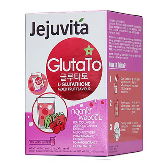 Jejuvita Glutato 15000 mg. บรรจุ 6 ซอง Jejuvita Glutato 15000 mg. บรรจุ 6 ซอง