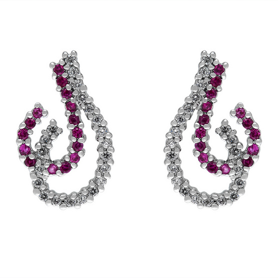 Jewelry Buffet ต่างหูประดับเพชรสวิส เคลือบทองคำขาว/CE00250 Jewelry Buffet ต่างหูประดับเพชรสวิส เคลือบทองคำขาว/CE00250