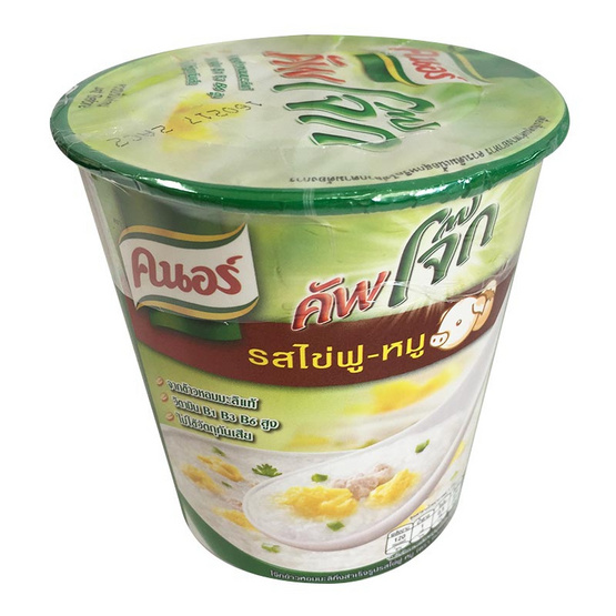 Knorr คนอร์ คัพโจ๊ก โจ๊กกึ่งสำเร็จรูป รสไข่ฟู-หมู (ถ้วย) ขนาด 35 g. (6 ชิ้น) Knorr คนอร์ คัพโจ๊ก โจ๊กกึ่งสำเร็จรูป รสไข่ฟู-หมู (ถ้วย) ขนาด 35 g. (6 ชิ้น)