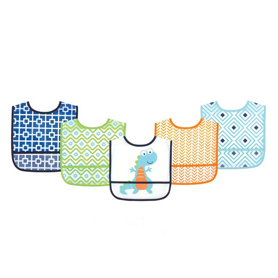 Luvable Friends ผ้ากันเปื้อนพลาสติกแพ็ค 5 ผืน ลายไดโนเสาร์ สีเขียว Luvable Friends ผ้ากันเปื้อนพลาสติกแพ็ค 5 ผืน ลายไดโนเสาร์ สีเขียว