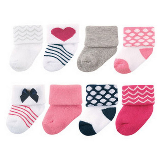 Luvable Friends ถุงเท้า Newborn แพ็ค 8 คู่ ลายหัวใจ สีชมพู Luvable Friends ถุงเท้า Newborn แพ็ค 8 คู่ ลายหัวใจ สีชมพู