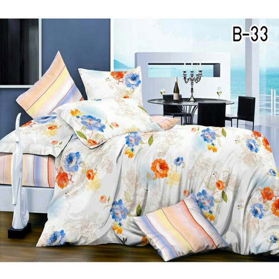 MD Home ชุดผ้าปูที่นอนเตียงคู่ 6 ฟุต 5 ชิ้น รุ่น Micro SofTex ลาย Hana-Rose MD Home ชุดผ้าปูที่นอนเตียงคู่ 6 ฟุต 5 ชิ้น รุ่น Micro SofTex ลาย Hana-Rose