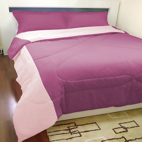 MD Home ชุดผ้าปูที่นอน 6 ฟุต 5 ชิ้น+ผ้าห่มนวมเตียงคู่ รุ่น Two-Tone สีม่วงเข้ม+สีชมพูอ่อน MD Home ชุดผ้าปูที่นอน 6 ฟุต 5 ชิ้น+ผ้าห่มนวมเตียงคู่ รุ่น Two-Tone สีม่วงเข้ม+สีชมพูอ่อน