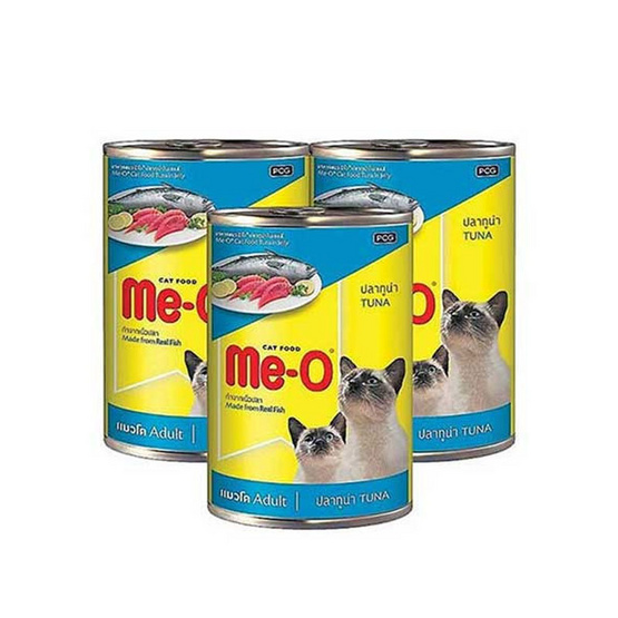 Me-O อาหารแมวกระป๋อง รสปลาทูน่า ขนาด 400ก. (3 กระป๋อง) Me-O อาหารแมวกระป๋อง รสปลาทูน่า ขนาด 400ก. (3 กระป๋อง)