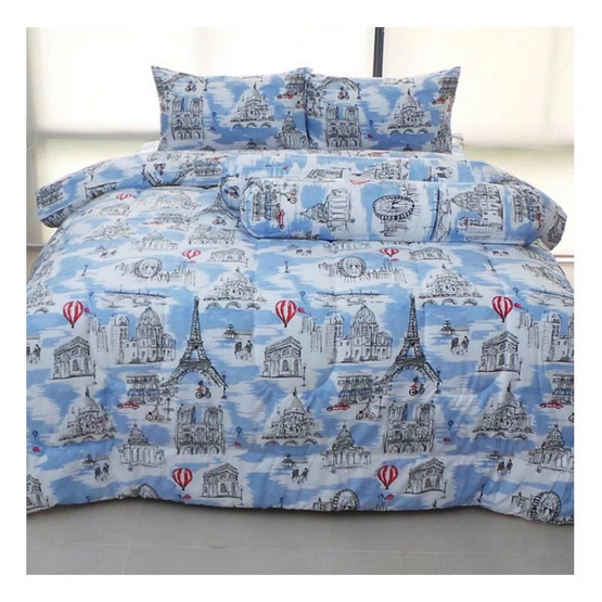 Midori ชุดเครื่องนอน 6 ฟุต 6 ชิ้น_Paris Blue Midori ชุดเครื่องนอน 6 ฟุต 6 ชิ้น_Paris Blue