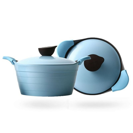 Neoflam หม้อปรุงอาหารแบบมีหูจับ 2 ด้านพร้อมฝาปิด 20 ซม