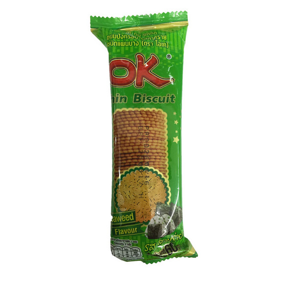 Ok ตราโอเค บิสกิต รสสาหร่าย แผ่นบาง ขนาด 60 g. (12 g.) Ok ตราโอเค บิสกิต รสสาหร่าย แผ่นบาง ขนาด 60 g. (12 g.)