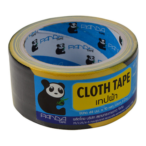 PandaTape เทปผ้าสะท้อนแสงเหลืองดำ 16 ม้วน PandaTape เทปผ้าสะท้อนแสงเหลืองดำ 16 ม้วน