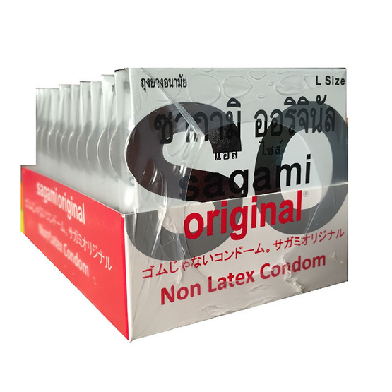 Sagami ถุงยางอนามัย 0.02 มม. ไซส์ L นำเข้าจากประเทศญี่ปุ่น - 12 ชิ้น Sagami ถุงยางอนามัย 0.02 มม. ไซส์ L นำเข้าจากประเทศญี่ปุ่น - 12 ชิ้น