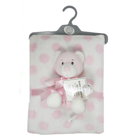 Snuggle BaBy ผ้าห่มลายจุดชมพู ตุ๊กตาหมีสีชมพู Snuggle BaBy ผ้าห่มลายจุดชมพู ตุ๊กตาหมีสีชมพู